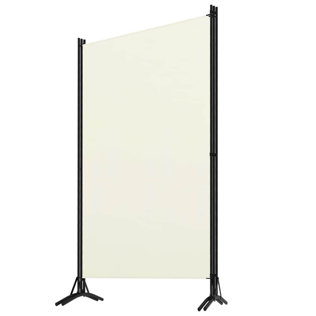 3-Panel Room Divider Black/Cream Fabric | Fabric finish
