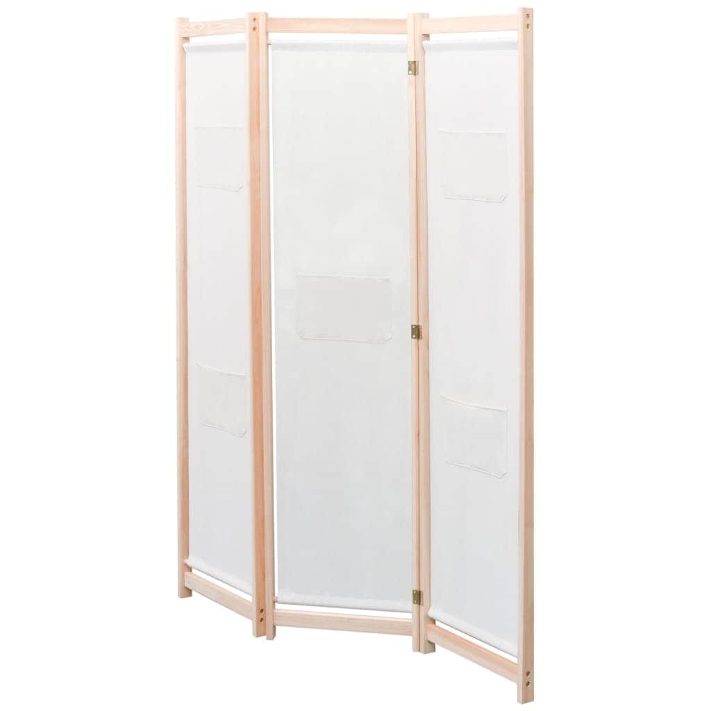 3 - Panel Room Divider Cream Fabric - Simple deals