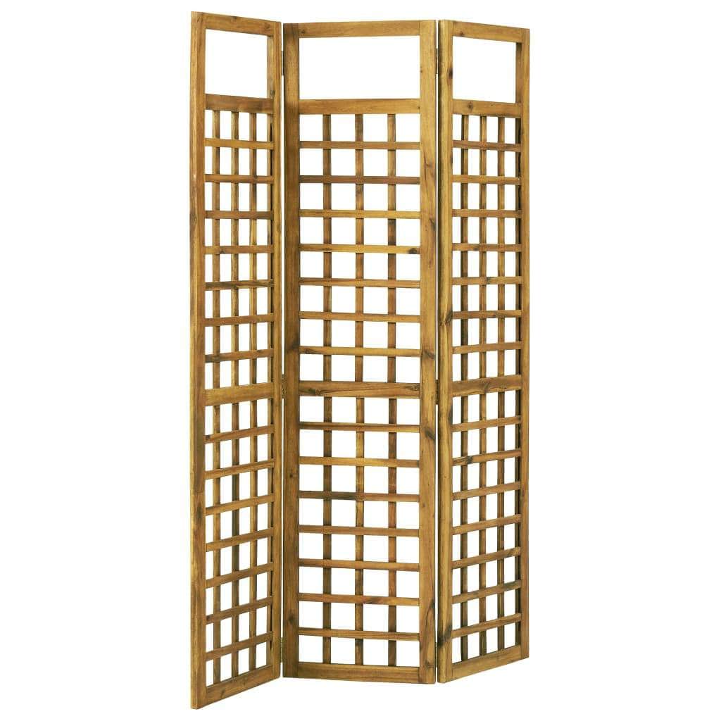 3-Panel Room Divider/Trellis Solid Acacia Wood