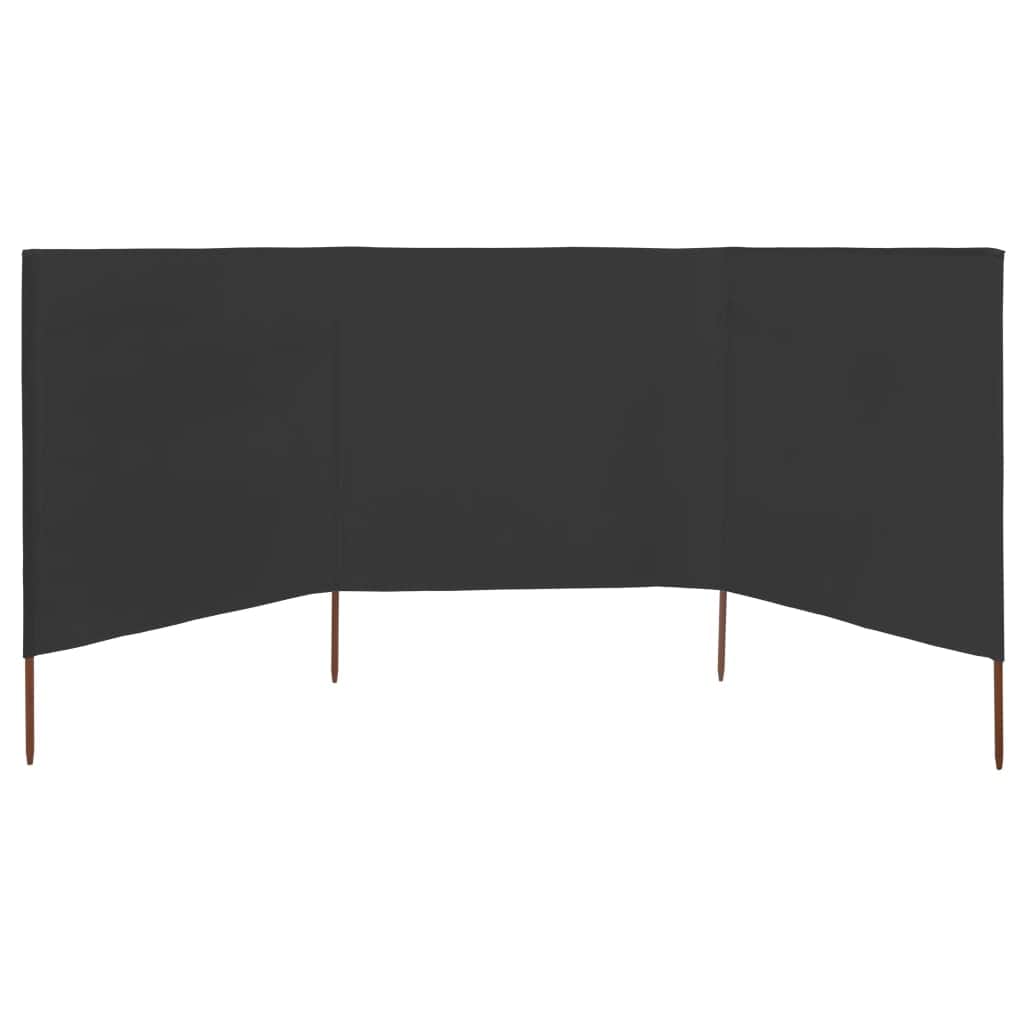 3 - panel Wind Screen Fabric Anthracite - Simple deals