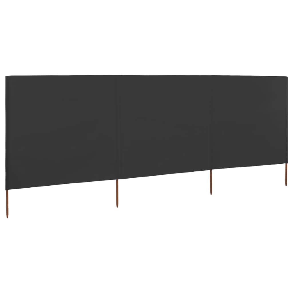 3 - panel Wind Screen Fabric Anthracite - Simple deals