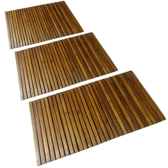 3 pcs Acacia Bath Mat - Bath Mats & Rugs