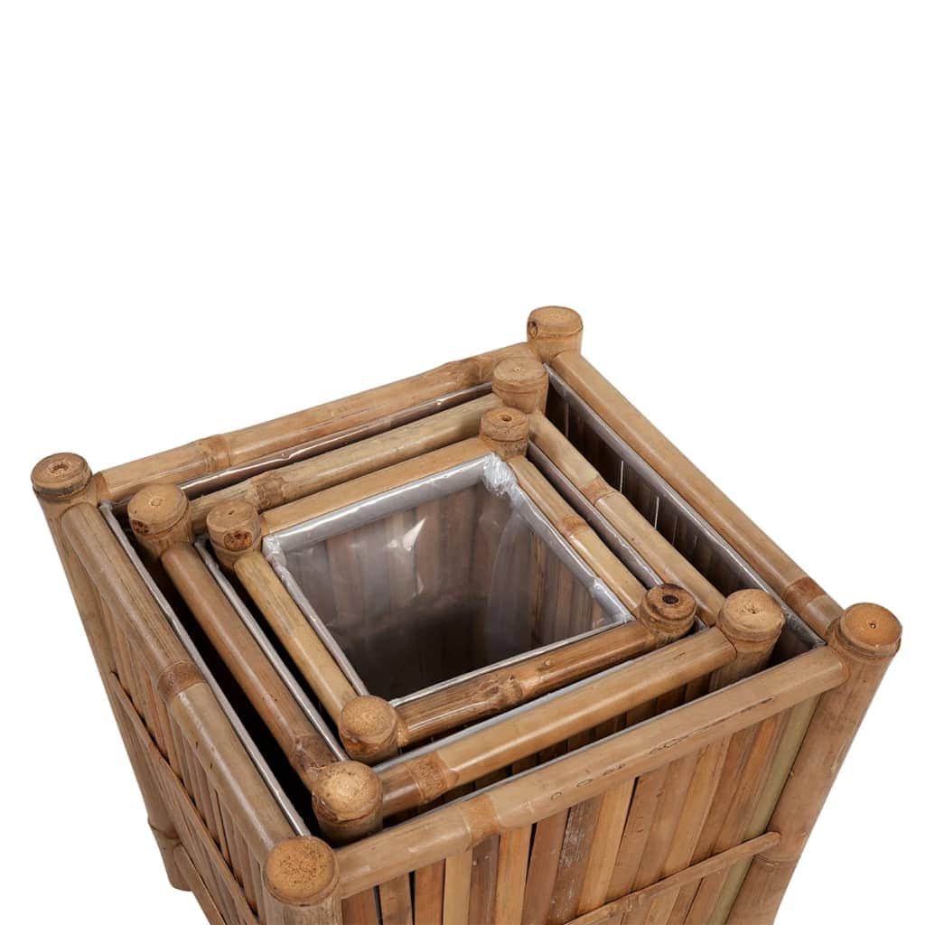 3 pcs Bamboo Planter with Nylon Lining - Simple deals