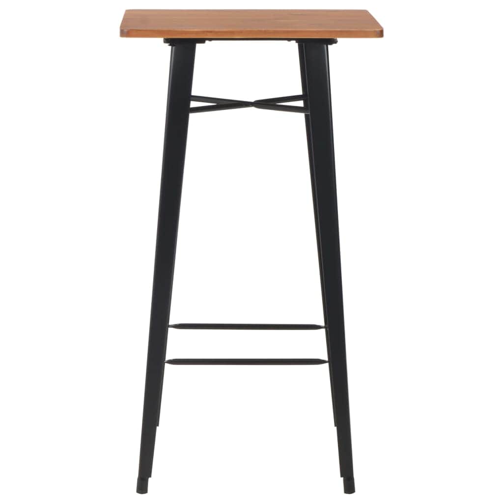 3 Piece Bar Set Steel Brown Black