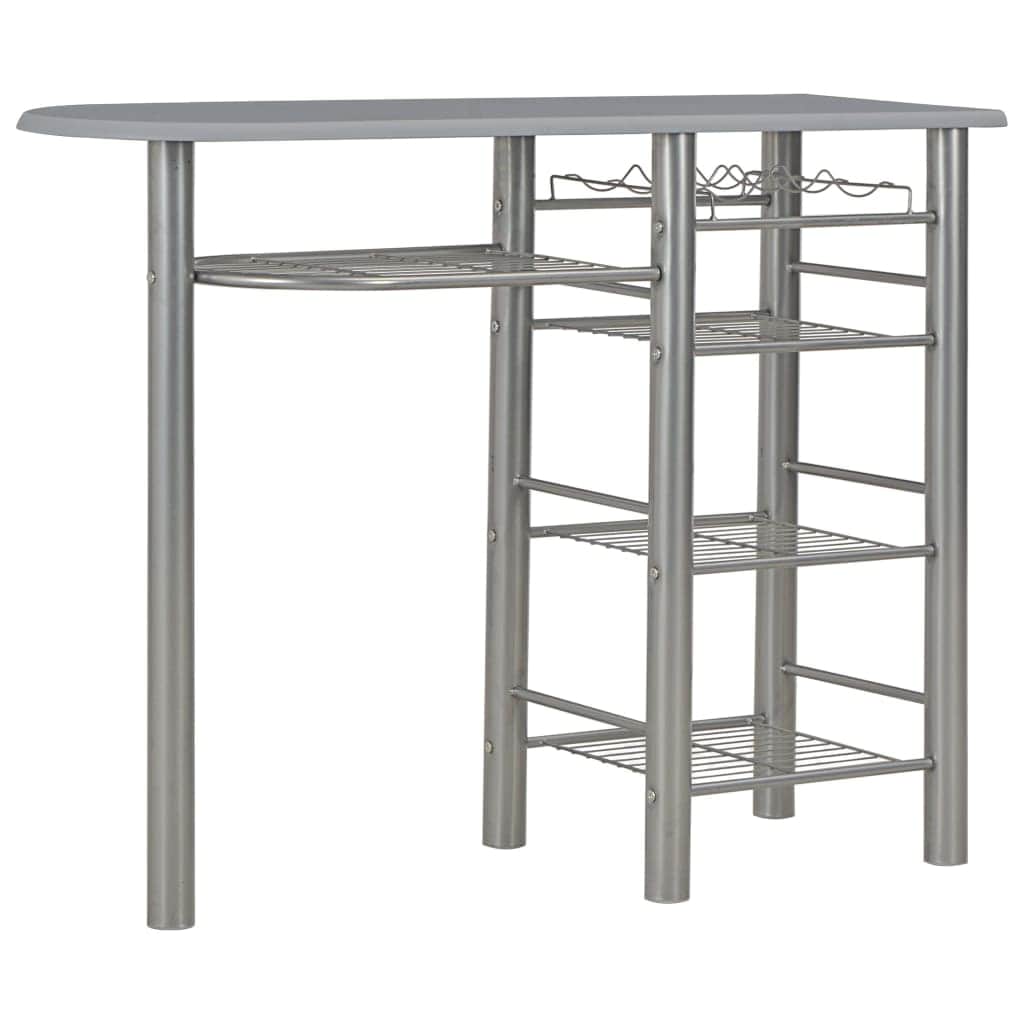 3 Piece Bar Set with Shelves Grey