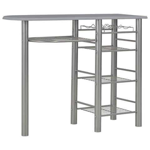 3 Piece Bar Set with Shelves Grey