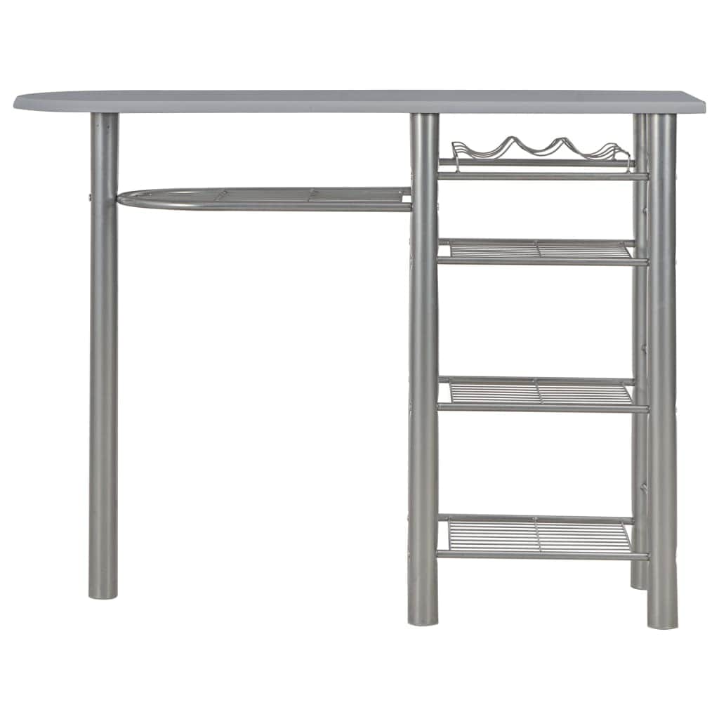 3 Piece Bar Set with Shelves Grey