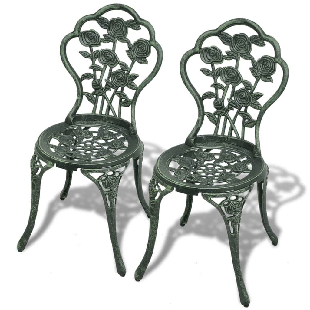 3 Piece Bistro Set Cast Aluminium Green - Simple deals