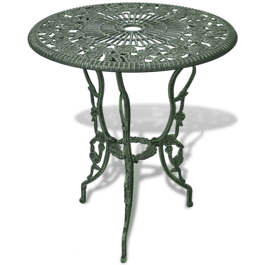 3 Piece Bistro Set Cast Aluminium Green - Simple deals