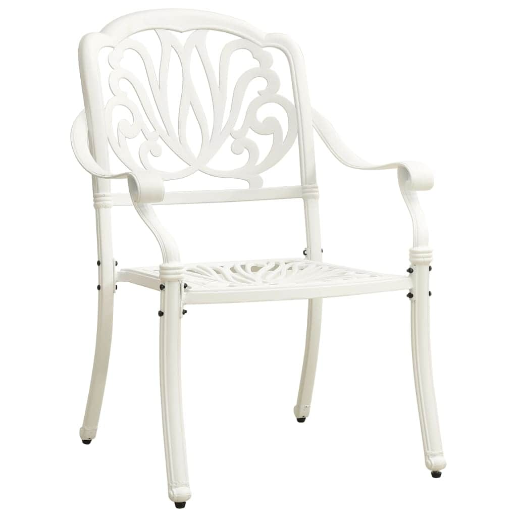3 Piece Bistro Set Cast Aluminium White | Outdoor Furniture Sets
