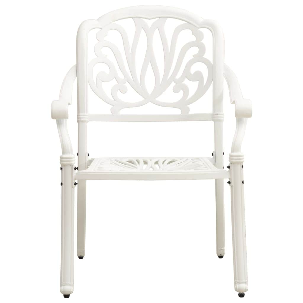 3 Piece Bistro Set Cast Aluminium White