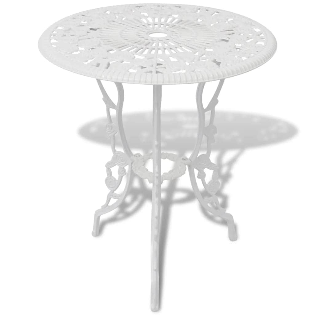 3 Piece Bistro Set Cast Aluminium White - Simple deals