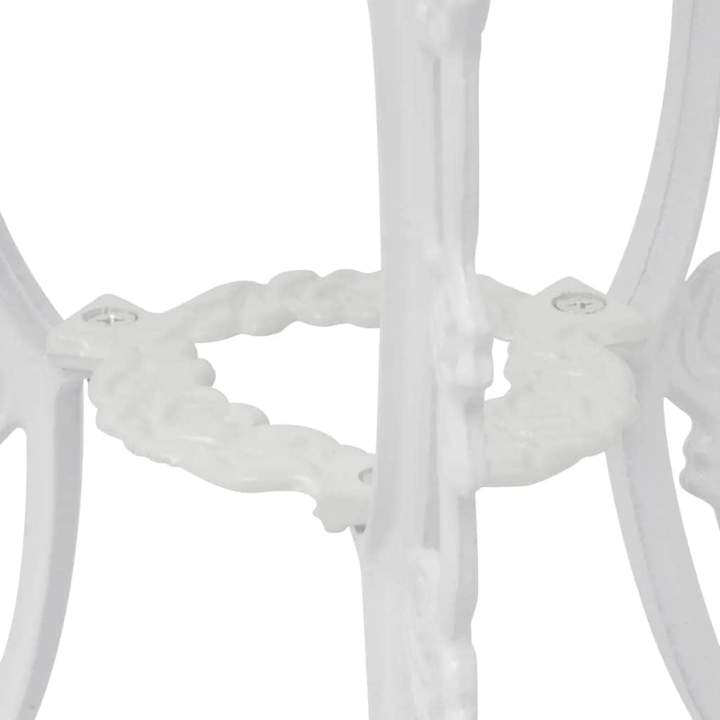 3 Piece Bistro Set Cast Aluminium White - Simple deals