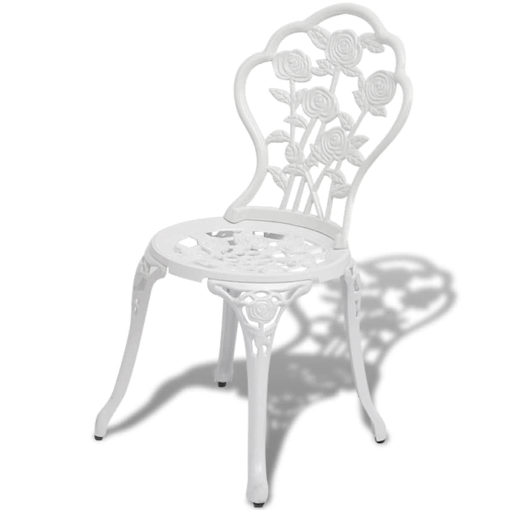 3 Piece Bistro Set Cast Aluminium White - Simple deals