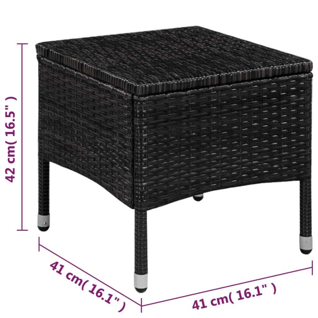 3 Piece Bistro Set Poly Rattan Black - Simple deals