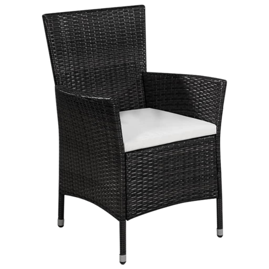 3 Piece Bistro Set Poly Rattan Black - Simple deals