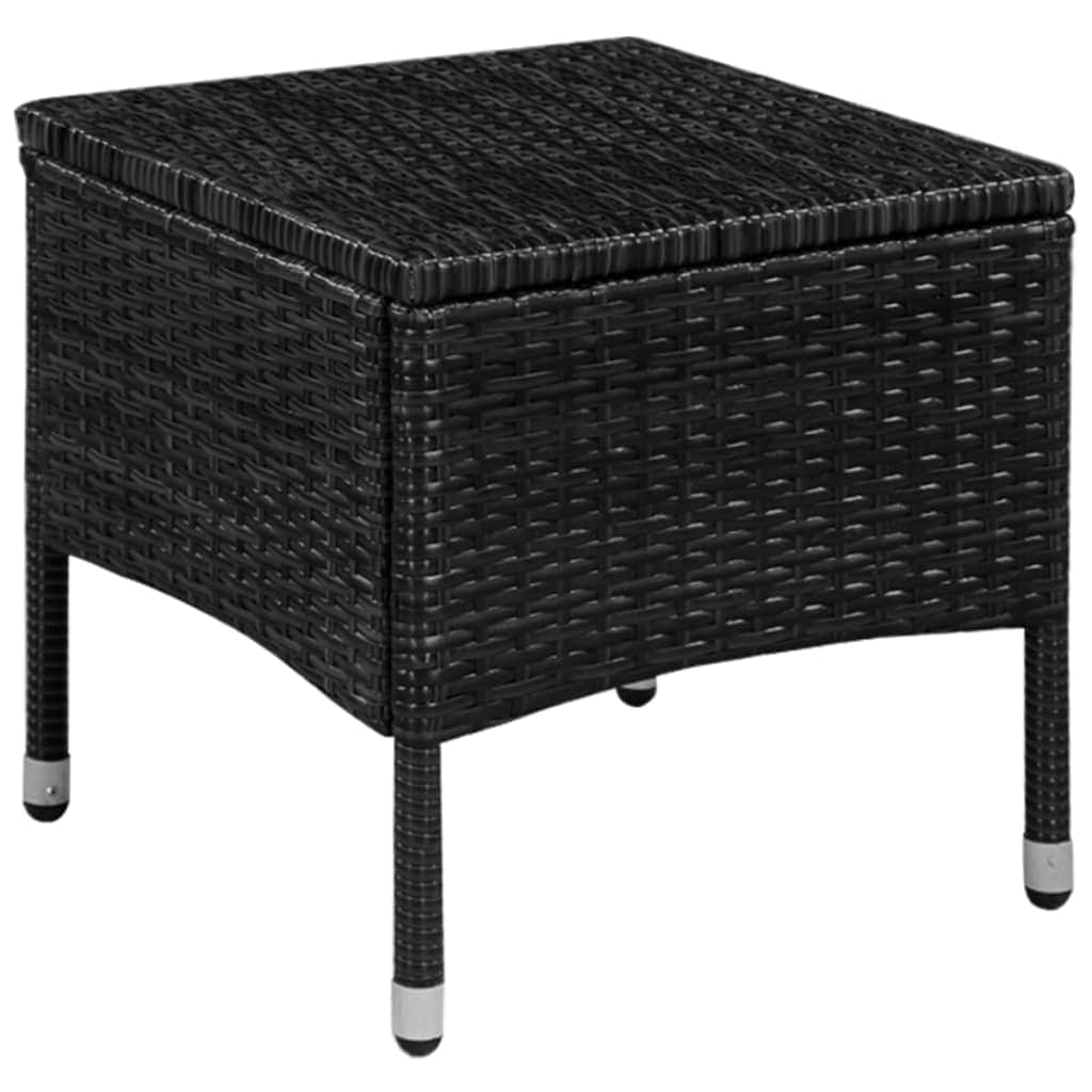 3 Piece Bistro Set Poly Rattan Black - Simple deals