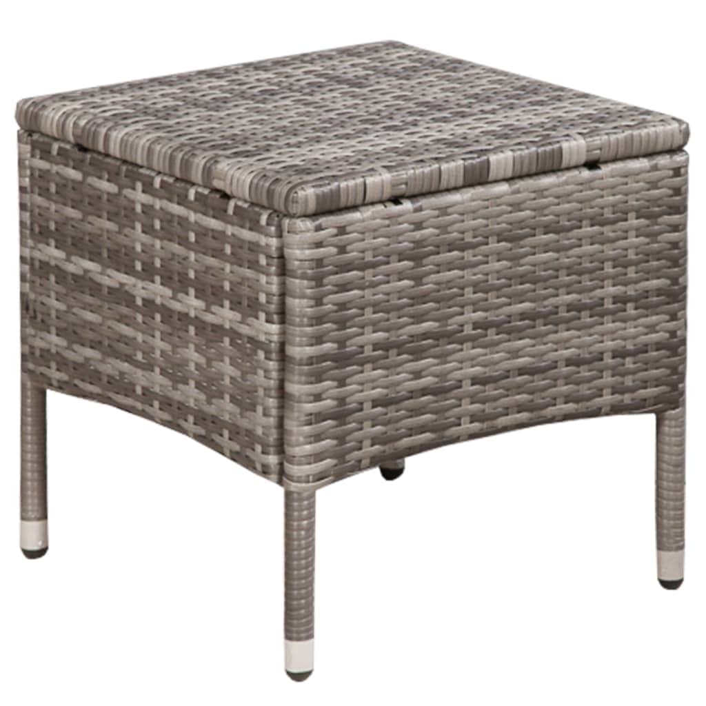 3 Piece Bistro Set Poly Rattan Grey - Simple deals