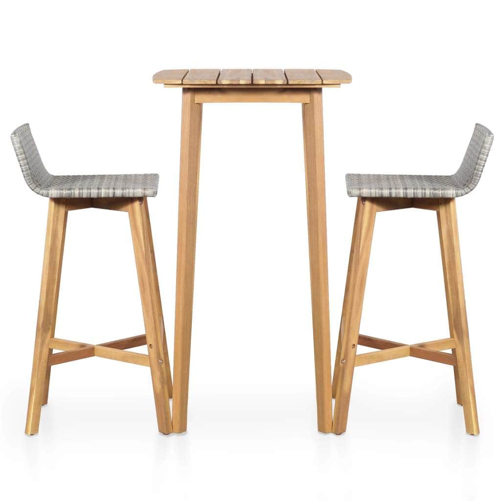 3 Piece Bistro Set Solid Acacia Wood
