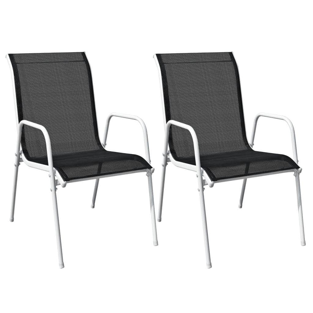 3 Piece Bistro Set Steel Black - Simple deals