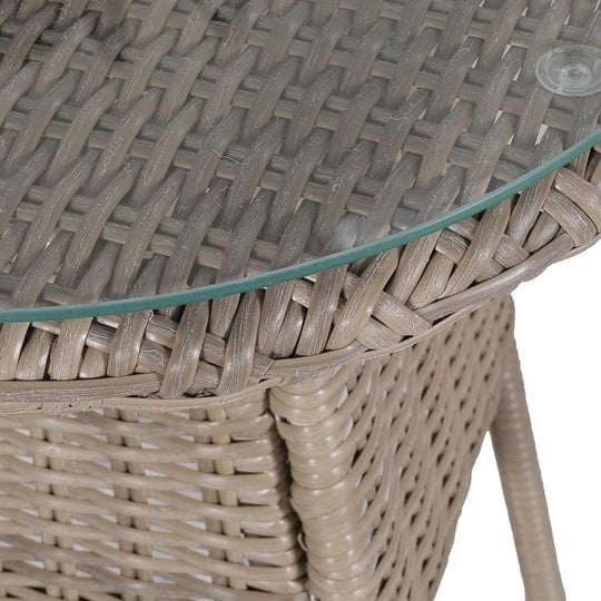 Outdoor Furniture Sets - 3 Piece Bistro Set with Cushions Poly Rattan Brown