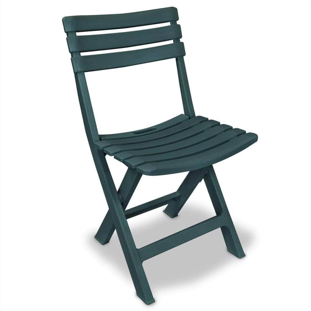 3 Piece Folding Bistro Set Plastic Green - Simple deals
