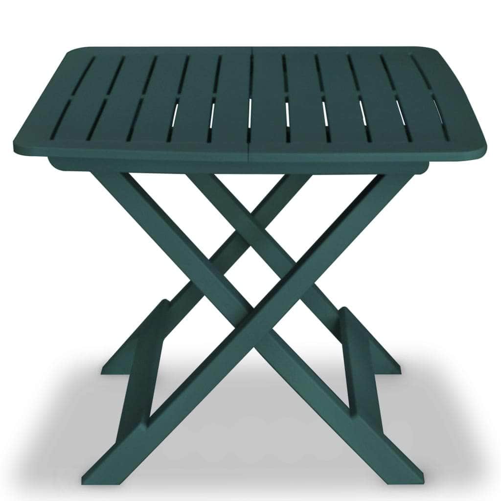 3 Piece Folding Bistro Set Plastic Green - Simple deals