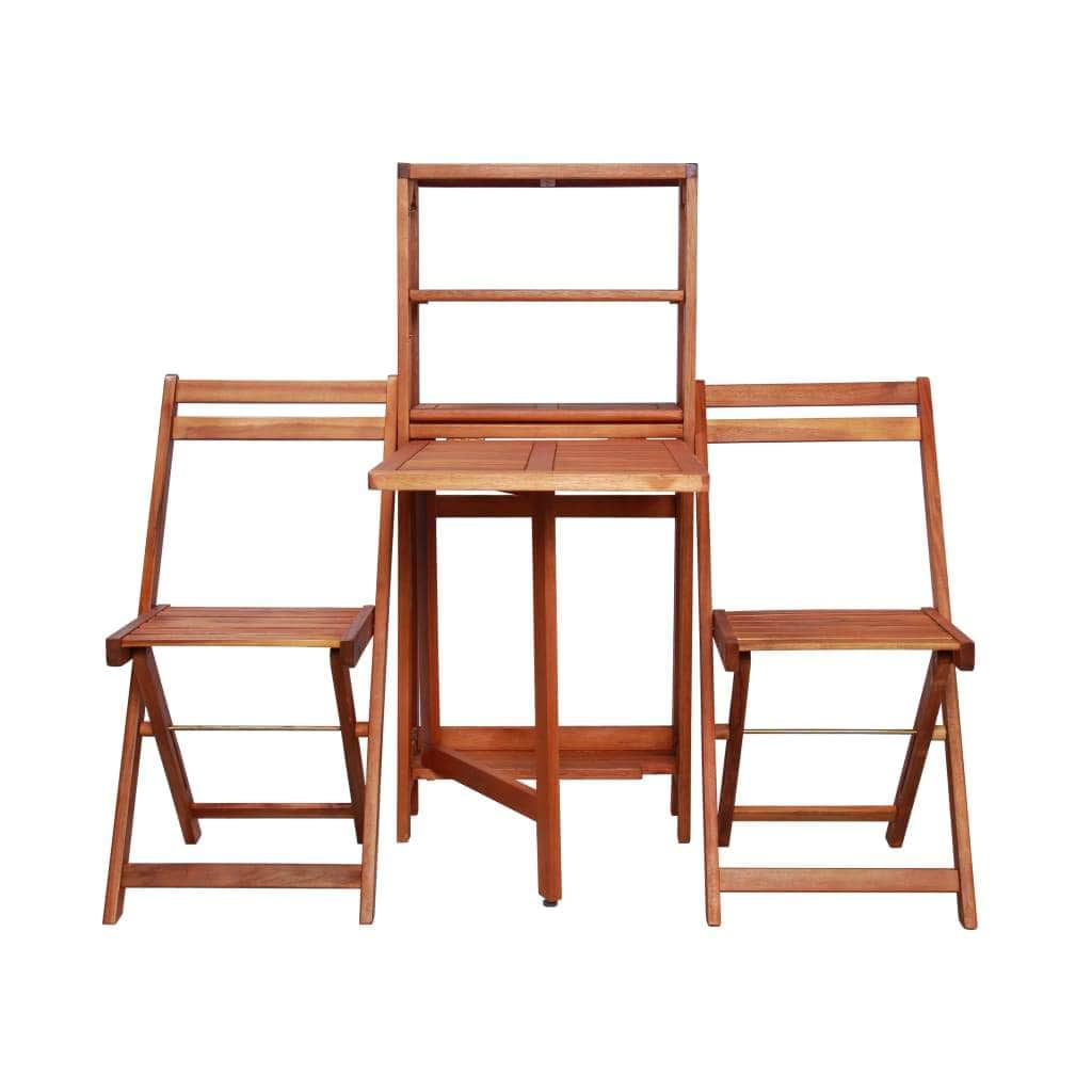 3 Piece Folding Bistro Set Solid Acacia Wood - Simple deals