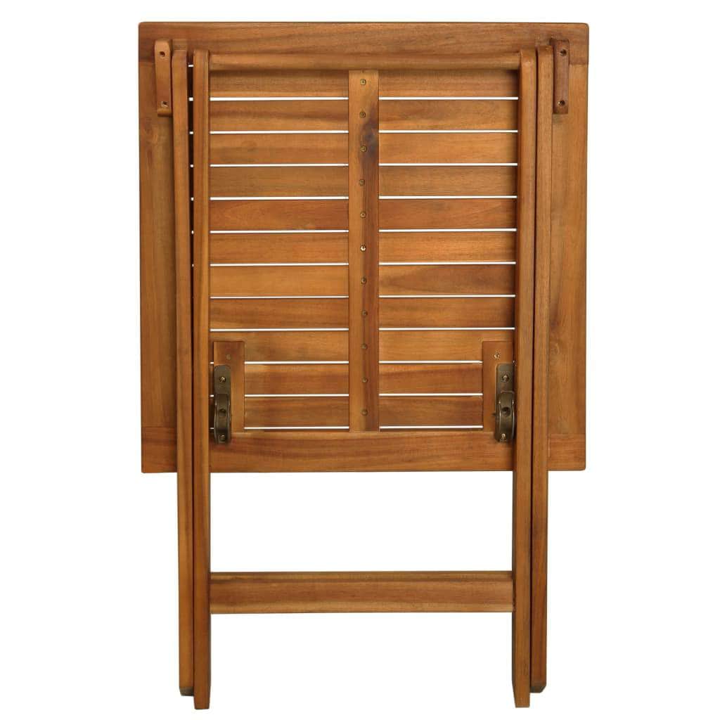 3 Piece Folding Bistro Set with Cushions Solid Acacia Wood - Simple deals