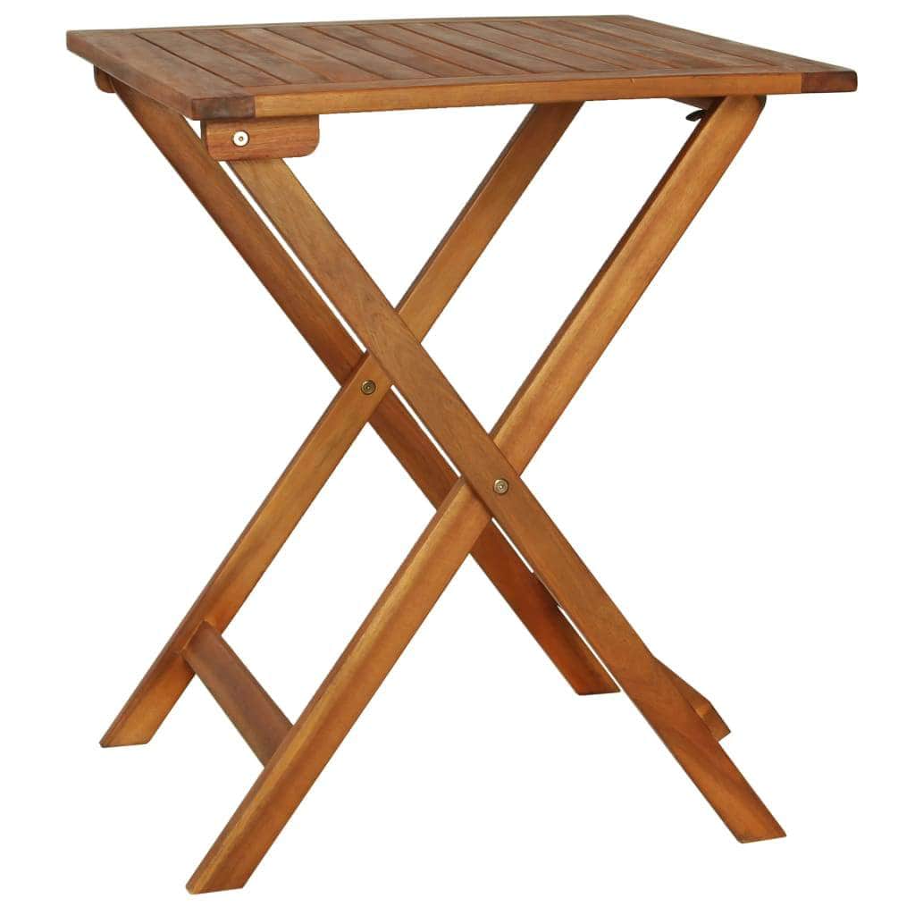 3 Piece Folding Bistro Set with Cushions Solid Acacia Wood - Simple deals