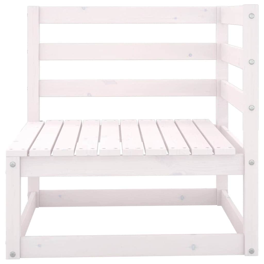 3 Piece Garden Lounge Set White Solid Pinewood