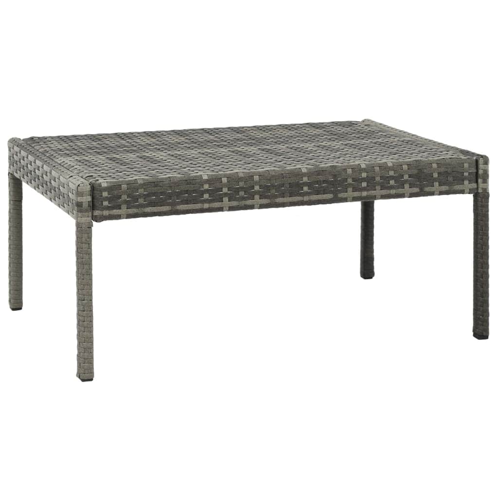 Rattan finish - 3 Piece Garden Lounge Set with Cushions Poly Rattan Grey