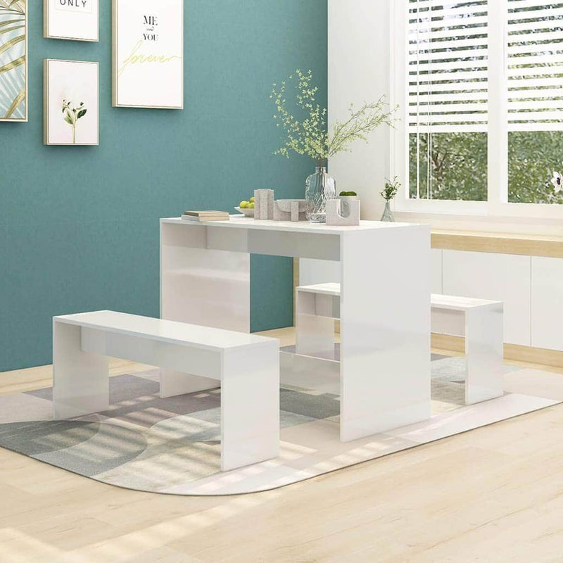 3 Piece Kitchen Dining Set Chipboard - Kitchen & Dining Furniture Sets - photo 14