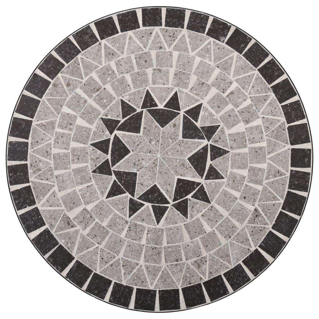3 Piece Mosaic Bistro Set Ceramic Tile Grey - Simple deals