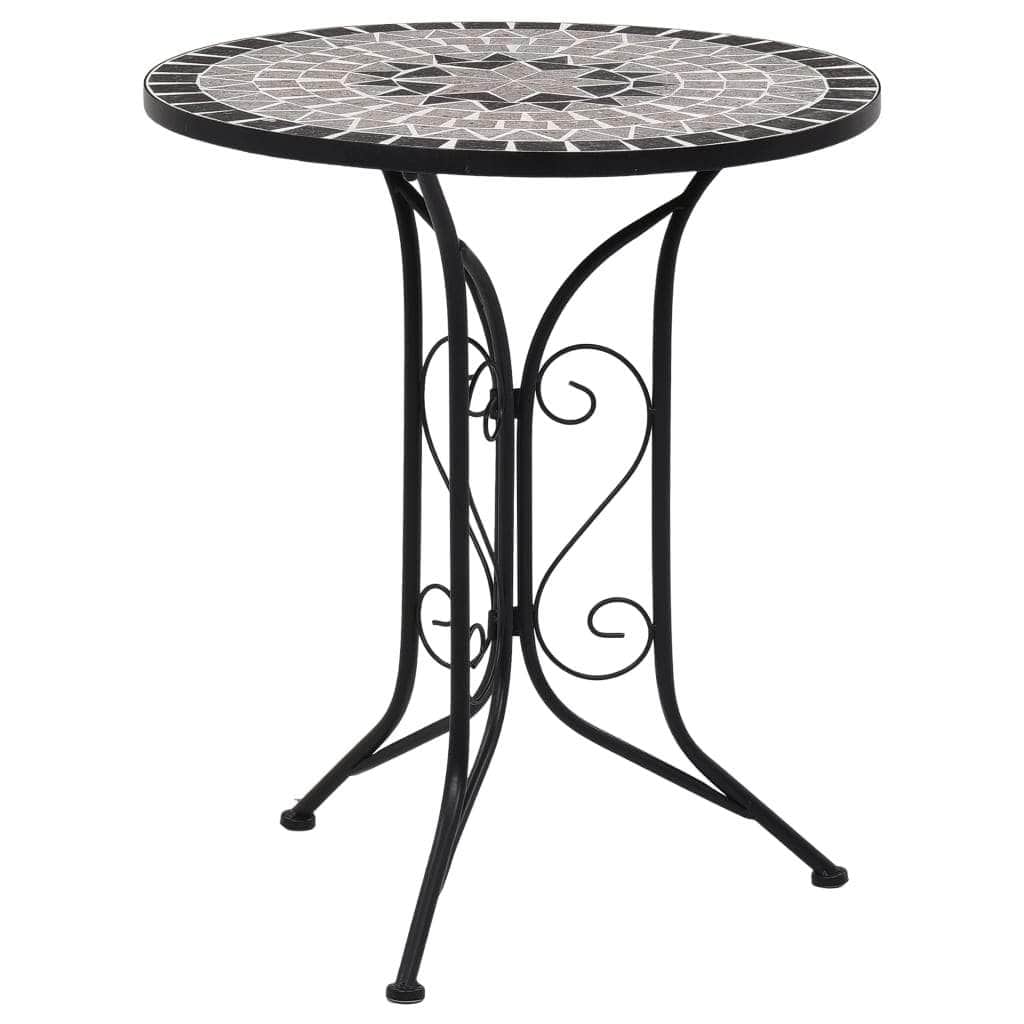 3 Piece Mosaic Bistro Set Ceramic Tile Grey - Simple deals