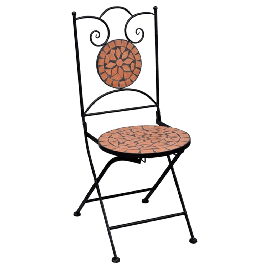 3 Piece Mosaic Bistro Set Ceramic Tile Terracotta - Simple deals