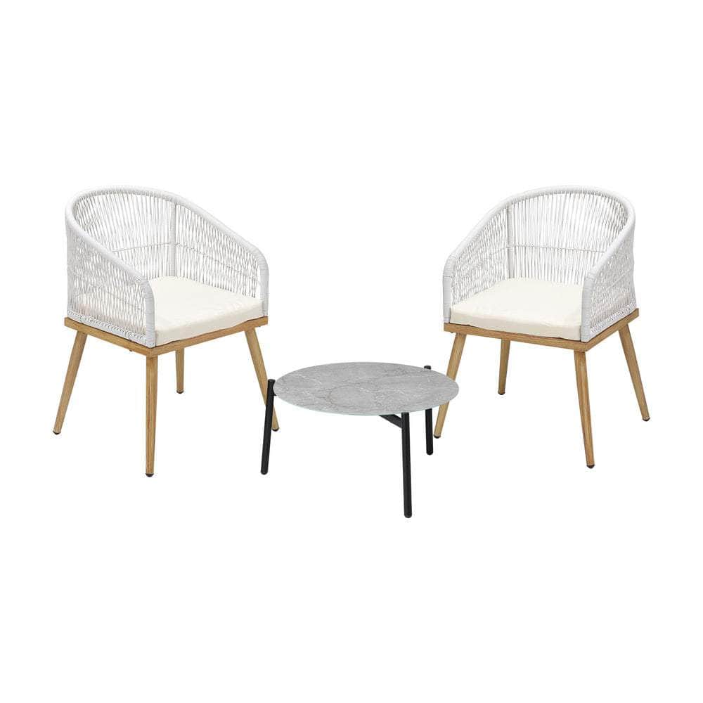 3 Piece Outdoor Patio Set Lounge Furniture Sets 50cm Table