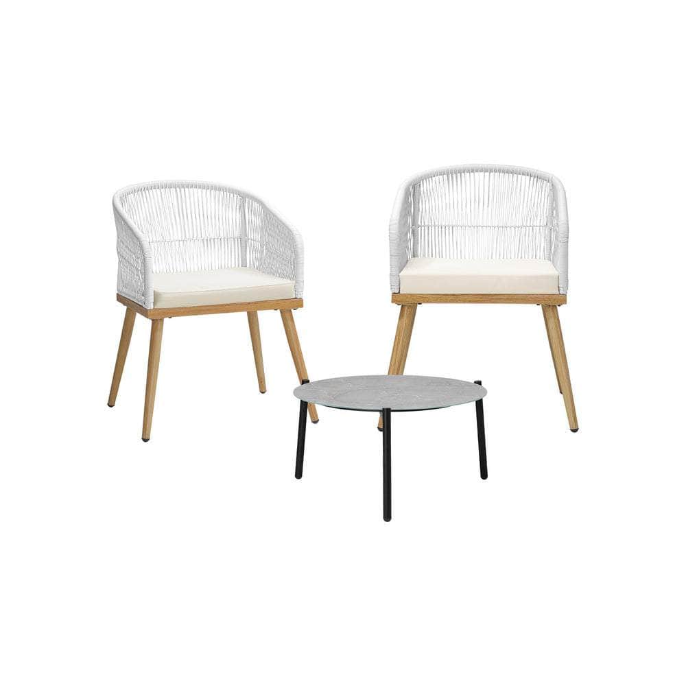 3 Piece Outdoor Patio Set Lounge Furniture Sets 50cm Table