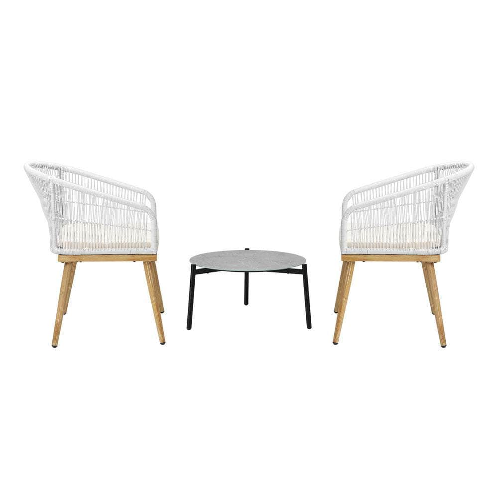 3 Piece Outdoor Patio Set Lounge Furniture Sets 50cm Table
