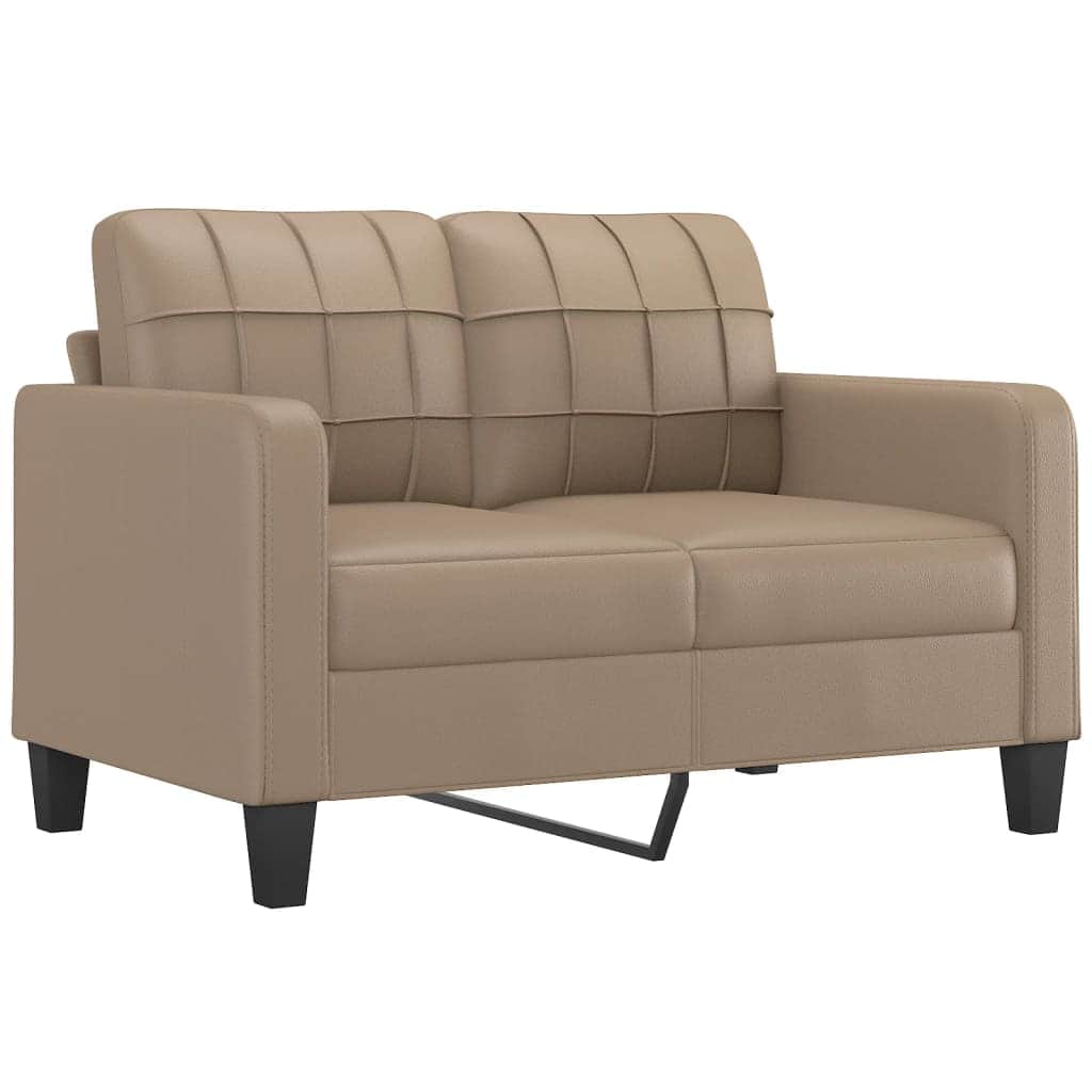 3 Piece Sofa Set with Cushions Black Faux Leather