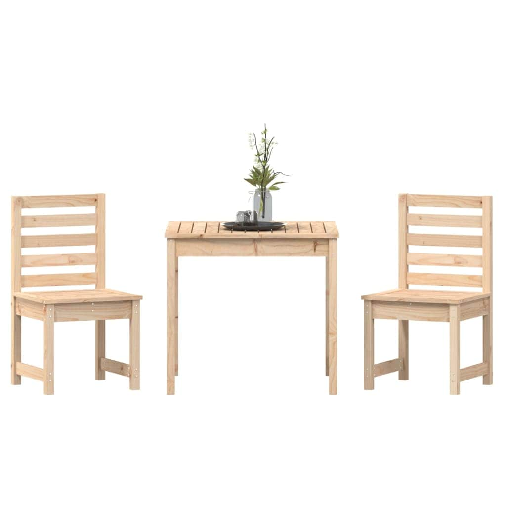 3-Piece Solid Wood Garden Bistro Set