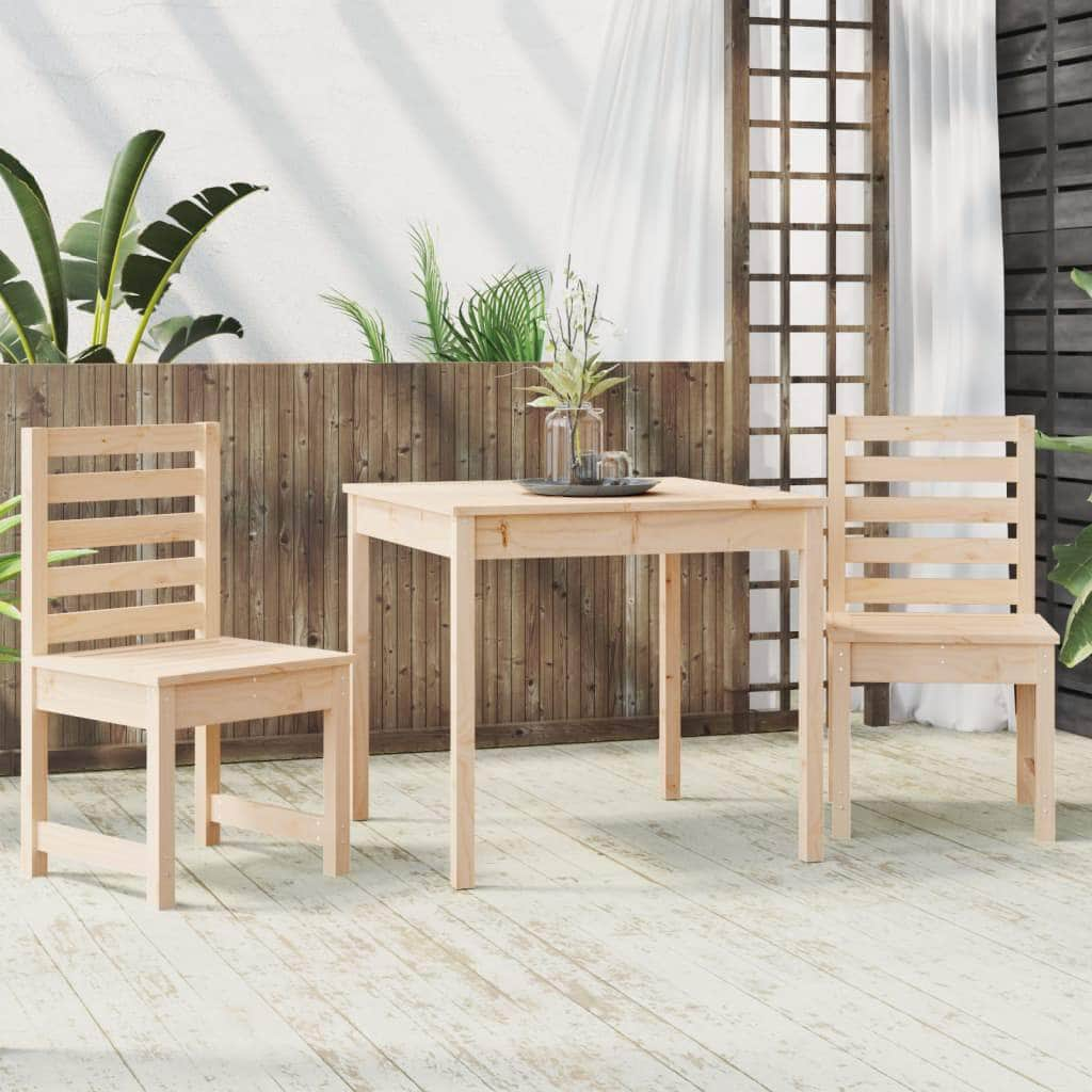 3-Piece Solid Wood Garden Bistro Set