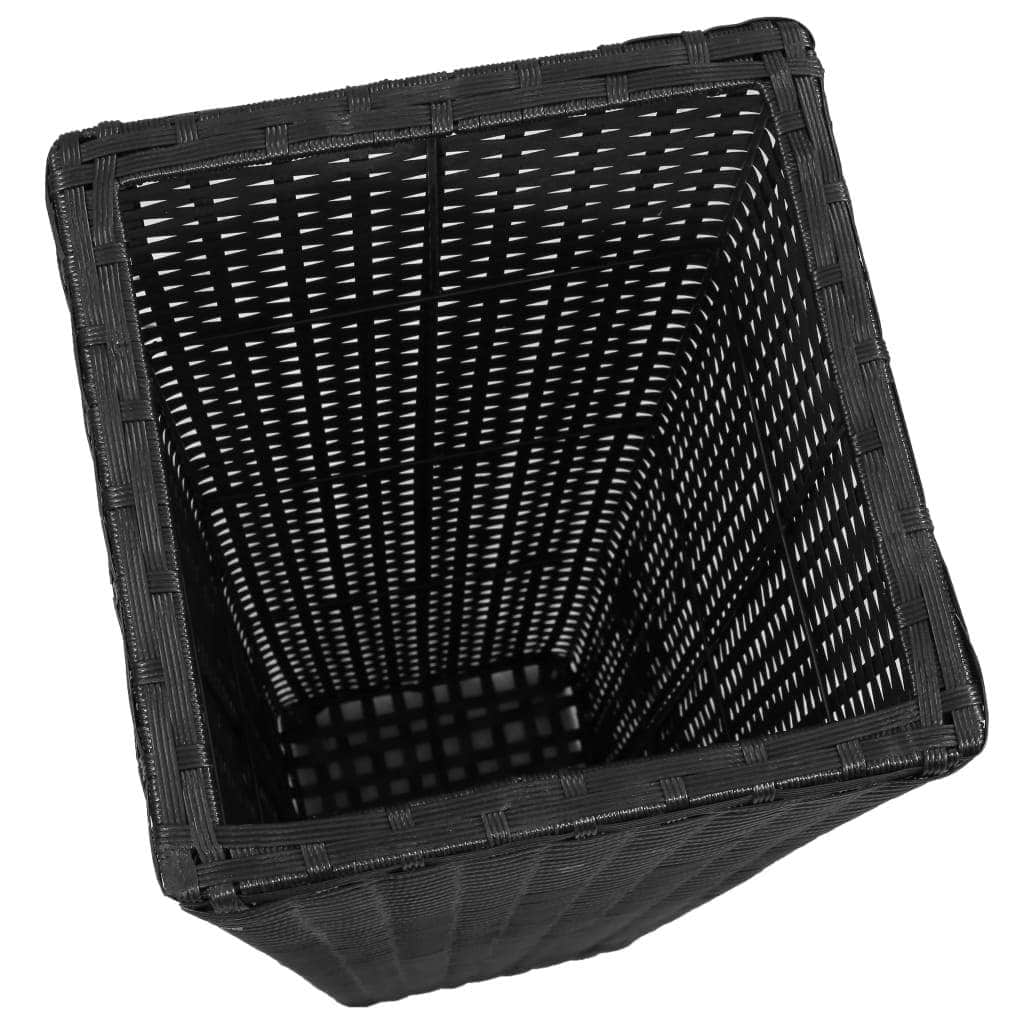 3 Rattan Flower Pots Black - Simple deals