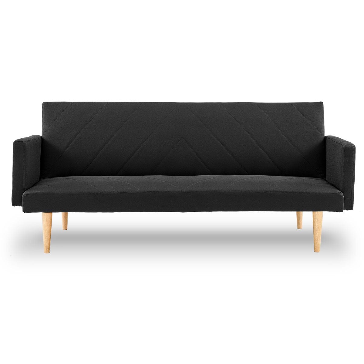 3-Seater Faux Linen Sofa Bed Couch - Black on Afterpay | ZipPay | LayBuy | Klarna