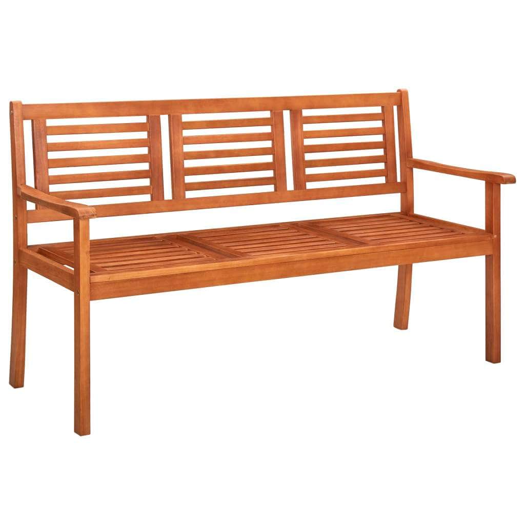 3 - Seater Garden Bench 150 cm Solid Eucalyptus Wood - Simple deals