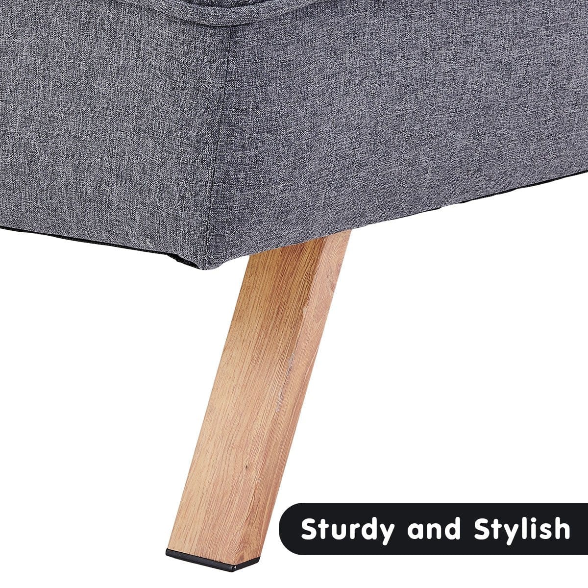 3 Seater Modular Linen Fabric Sofa Bed Couch - Dark Grey | 3 Seater