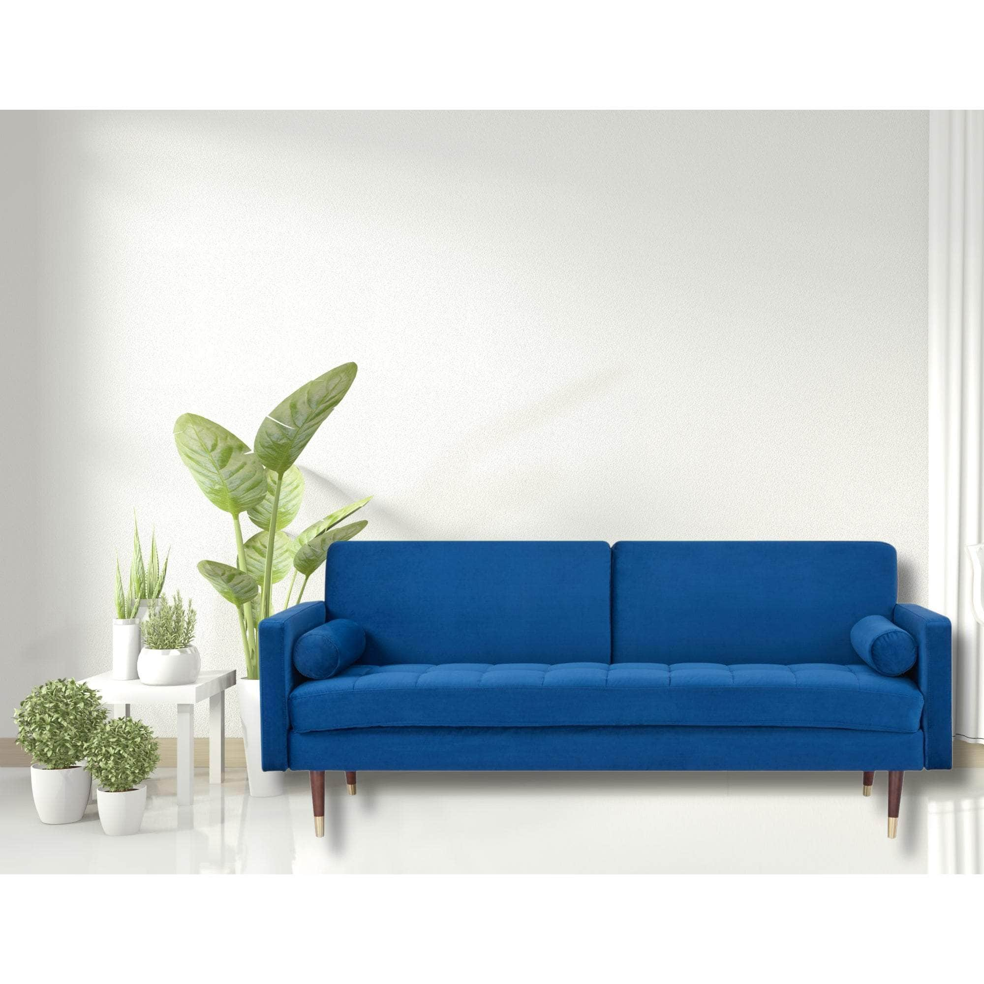 3 Seater Sofa Bed Fabric Uplholstered Lounge Couch Dark Blue/Green/Grey