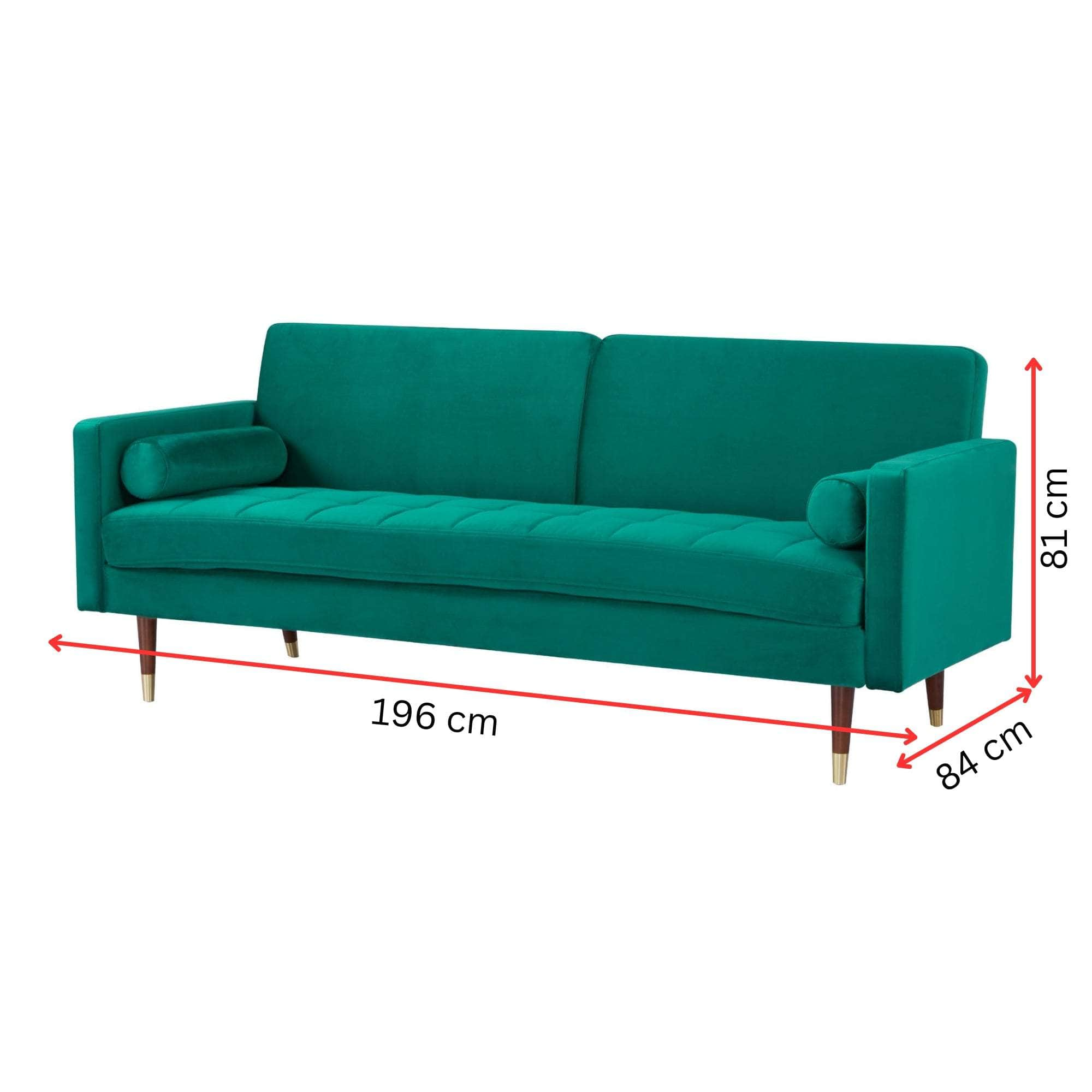 3 Seater Sofa Bed Fabric Uplholstered Lounge Couch Dark Blue/Green/Grey