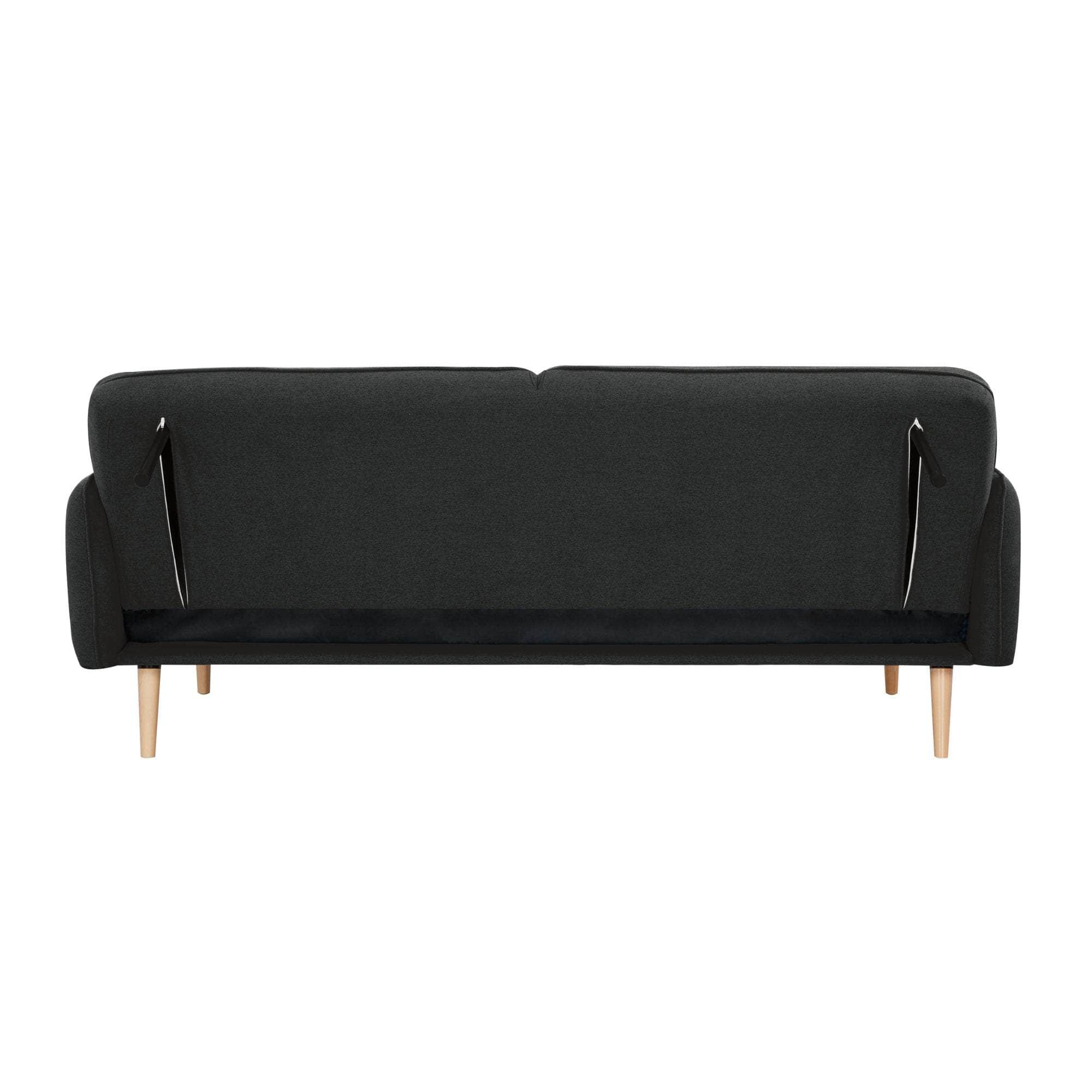3 Seater Sofa Queen Bed Fabric Uplholstered Lounge Couch - Charcoal