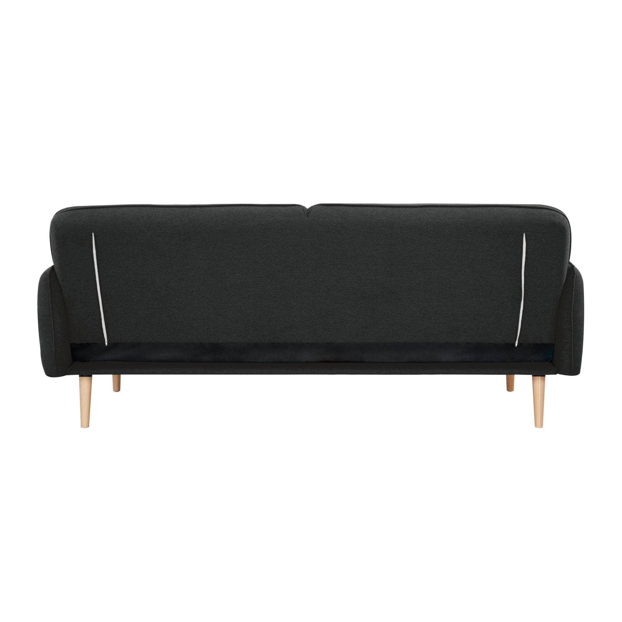 3 Seater Sofa Queen Bed Fabric Uplholstered Lounge Couch - Charcoal